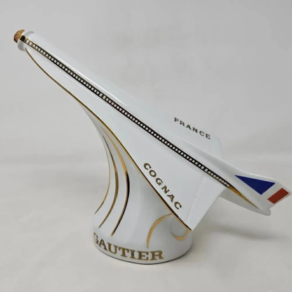 GAUTIER COGNAC WHITE AIR FRANCE CONCORD LIMOGES FRANCE PORCELAIN DECANTER READ
